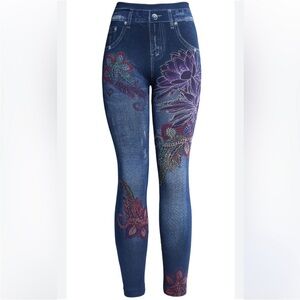 Faux jean leggings